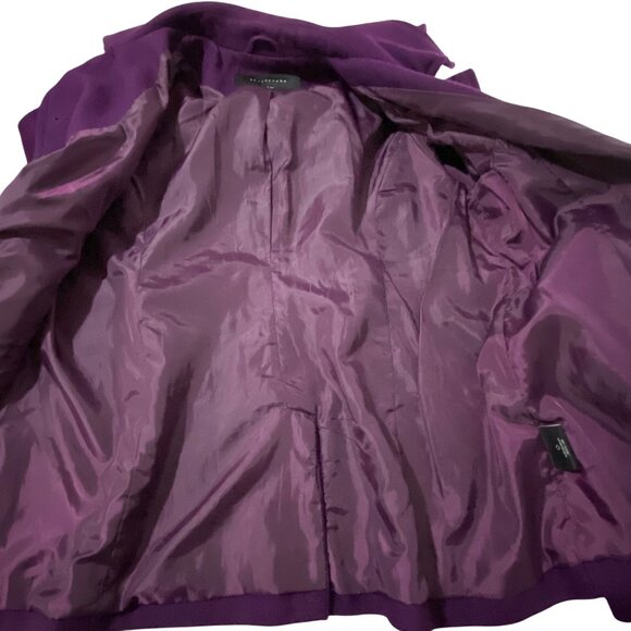 Apostrophe Womens Pea Coat 16W 18W Aubergine Purple Vibrant Academia Wool Blend - Picture 4 of 8